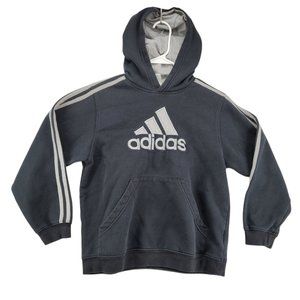 ADIDAS Top Kid's Long Sleeve Hooded Pullover High Neck Sweatshirt Black Med.